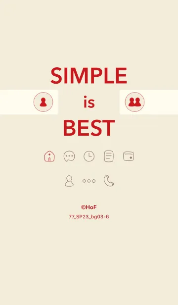 [LINE着せ替え] シンプル77_23_ベージュ3-6の画像1