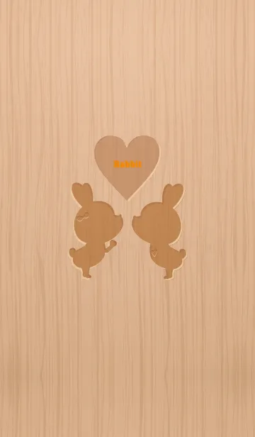 [LINE着せ替え] Woodgrain rabbit GB 13.の画像1