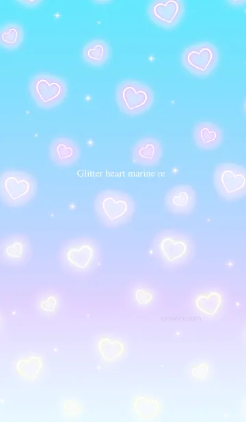 [LINE着せ替え] Glitter heart marine reの画像1