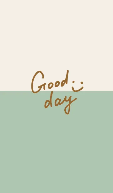 [LINE着せ替え] シンプルスマイル ベージュとカーキ29の画像1