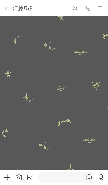 [LINE着せ替え] シンプルな宇宙の星たち -グレーイエローの画像3