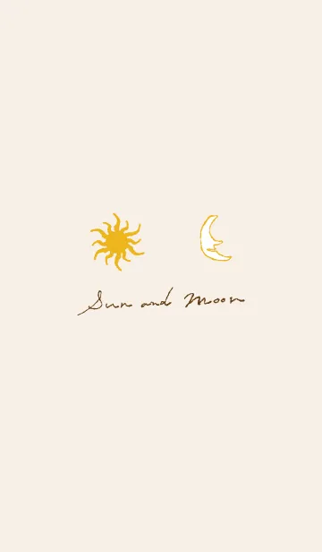 [LINE着せ替え] 太陽と月の着せかえ -シンプルベージュの画像1