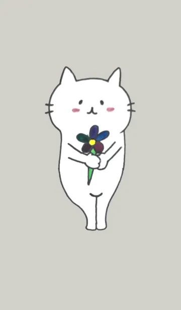 [LINE着せ替え] 猫と花の画像1