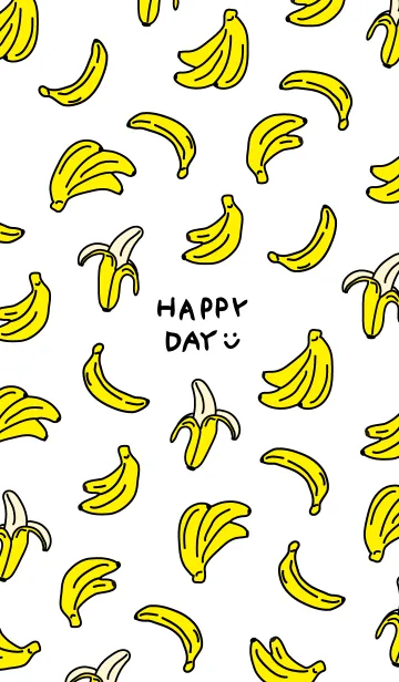 [LINE着せ替え] バナナ スマイル 白5の画像1