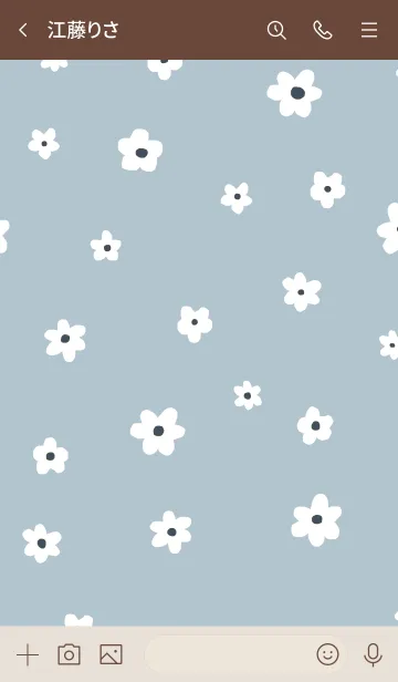 [LINE着せ替え] flower pattern / dustyblue beigeの画像3