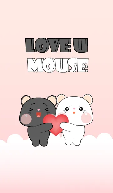 [LINE着せ替え] Black & White Mouse With Love Theme (JP)の画像1