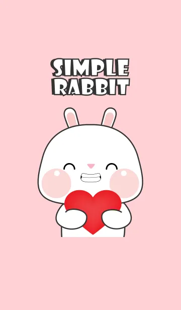 [LINE着せ替え] Simple Love U White Rabbit Theme (JP)の画像1