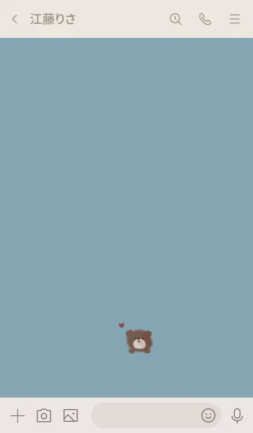 [LINE着せ替え] ブルーベージュとふんわりクマ。の画像3