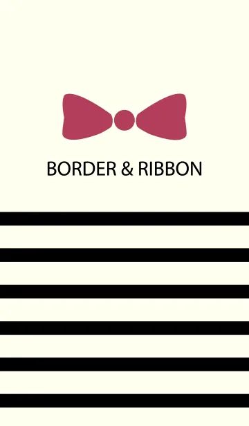 [LINE着せ替え] BORDER & RIBBON -BLACK+PINKBROWN-の画像1