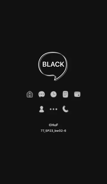 [LINE着せ替え] シンプル77+23_黒/白2-6の画像1