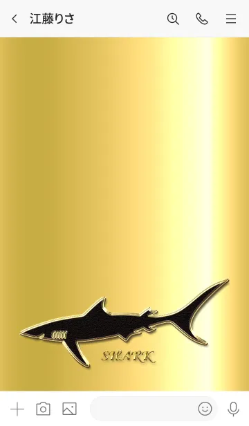 [LINE着せ替え] サメ Gold Blackの画像3