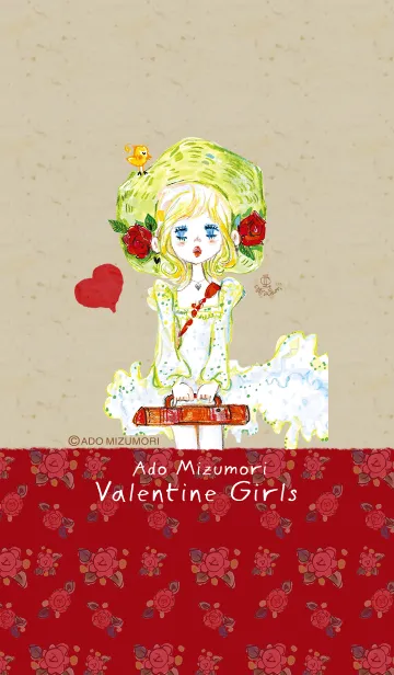 [LINE着せ替え] 水森亜土 -Valentine Girls-の画像1