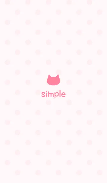 [LINE着せ替え] シンプルドットの猫＊ハッピーピンクの画像1