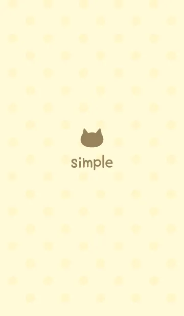 [LINE着せ替え] シンプルドットの猫＊ミルキーイエローの画像1