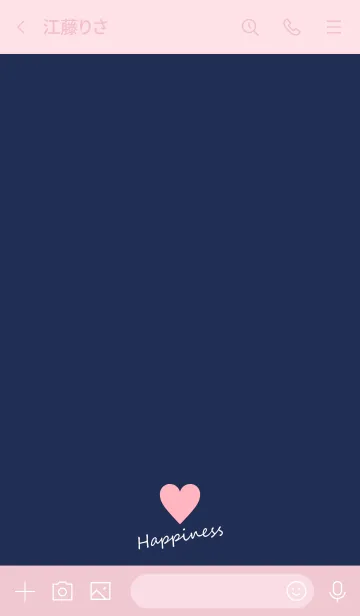 [LINE着せ替え] Small Heart *Navy+Pink 14*の画像3