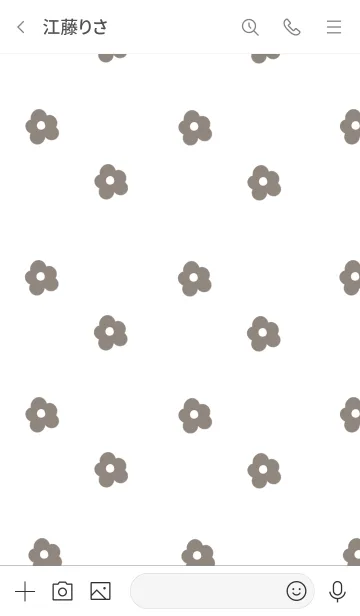 [LINE着せ替え] ホワイトとグレージュの小花柄。の画像3