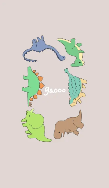 [LINE着せ替え] ガオオオ<恐竜><シンプル・ベージュカラー>の画像1
