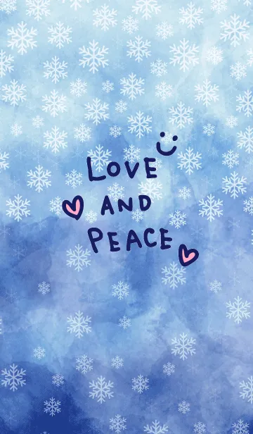 [LINE着せ替え] 雪の結晶グラデーション青-スマイル6-の画像1