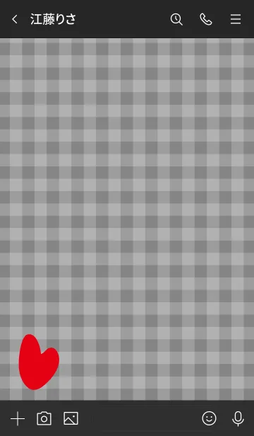 [LINE着せ替え] ハートギンガムチェック8の画像3