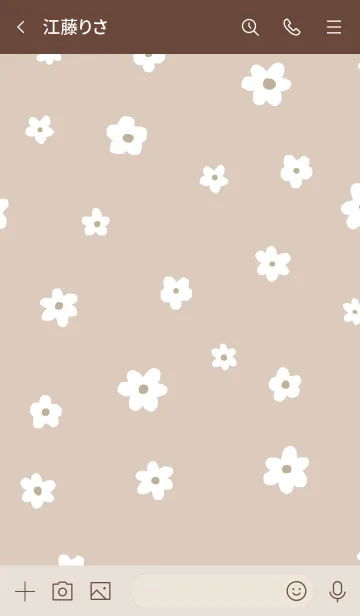 [LINE着せ替え] flower pattern / mocha beigeの画像3