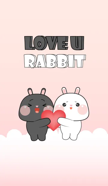 Black & White Rabbit With Love Theme(JP)の着せ替えメイン画像