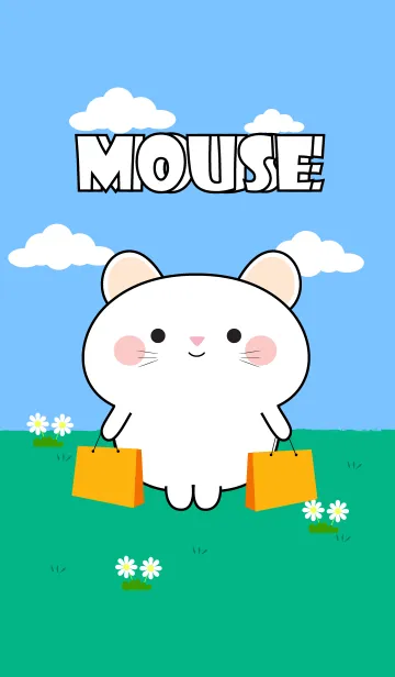 [LINE着せ替え] Be Cute White Mouse Theme (JP)の画像1