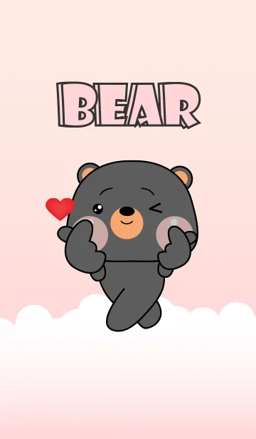 [LINE着せ替え] Black Bear With Love Theme (JP)の画像1