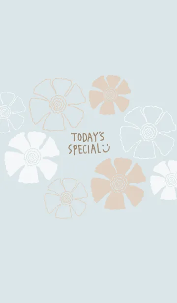 [LINE着せ替え] 白とベージュのお花13の画像1