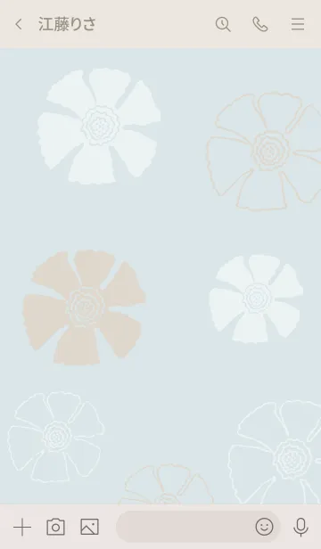 [LINE着せ替え] 白とベージュのお花13の画像3