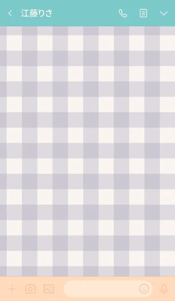 [LINE着せ替え] 紺ギンガムチェック-スマイル19-の画像3