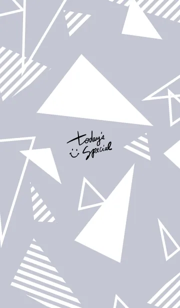 [LINE着せ替え] 白三角スマイルくすみブルー2の画像1