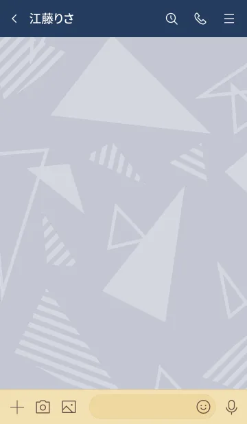 [LINE着せ替え] 白三角スマイルくすみブルー2の画像3