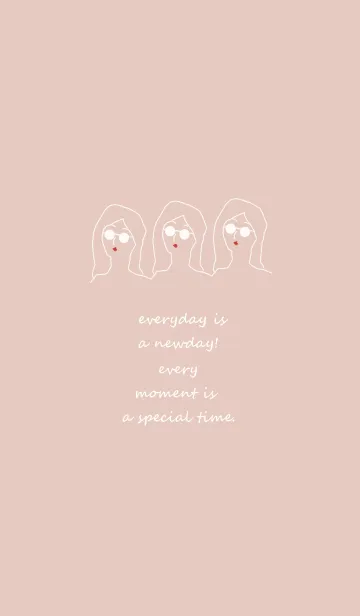 [LINE着せ替え] everyday is a newday (ivory pinkbeige)の画像1