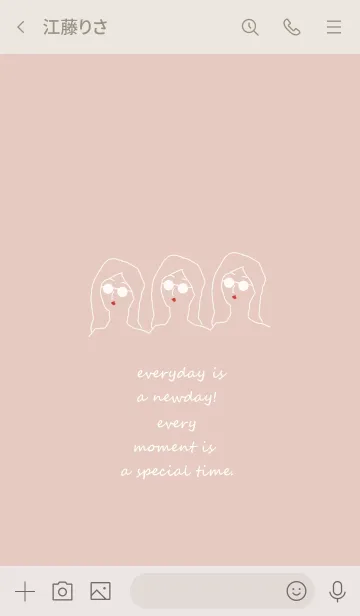 [LINE着せ替え] everyday is a newday (ivory pinkbeige)の画像3