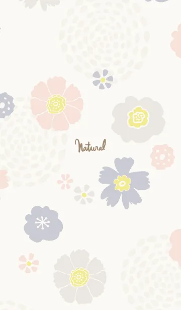 [LINE着せ替え] ナチュラル 花と渦巻き2の画像1