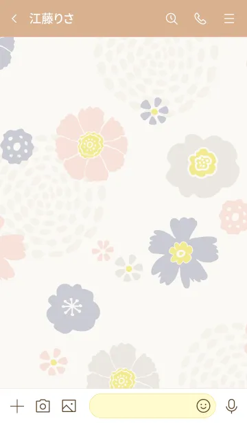 [LINE着せ替え] ナチュラル 花と渦巻き2の画像3