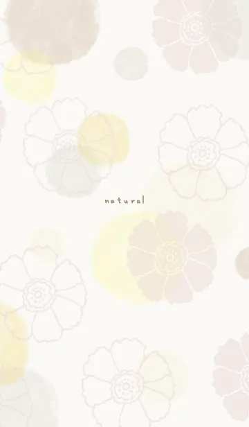 [LINE着せ替え] 花と水彩丸 黄色 茶色26の画像1