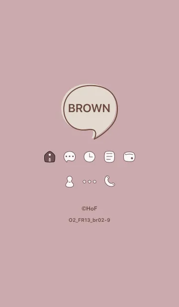 [LINE着せ替え] シンプルO2_13_ピンク2 ブラウン2-9の画像1