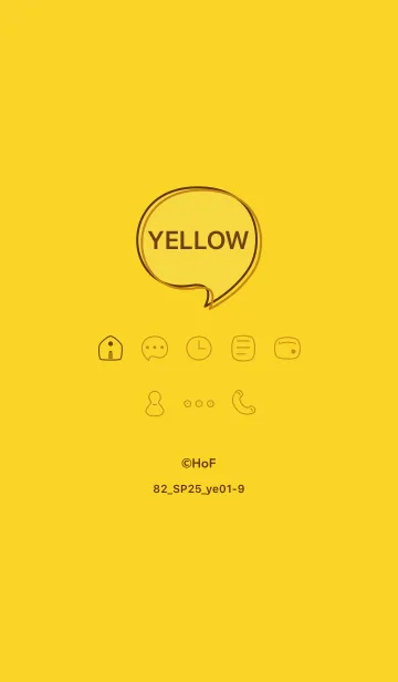 [LINE着せ替え] シンプル82_25_イエロー1-9の画像1