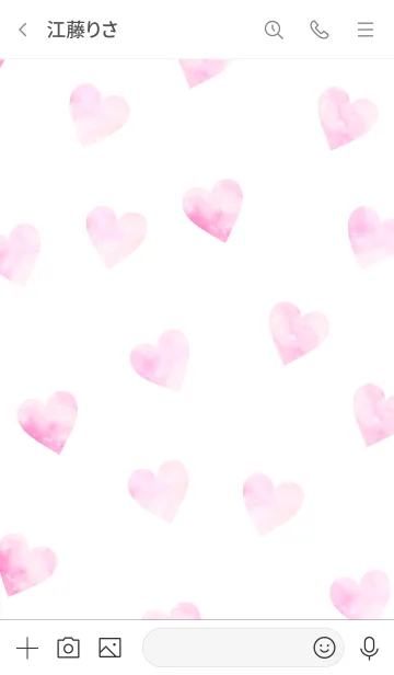 [LINE着せ替え] Watercolor Heart -PINKWHITE-の画像3