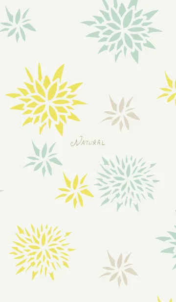 [LINE着せ替え] 手書き花 ベージュ5の画像1