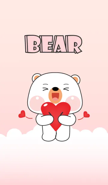 [LINE着せ替え] White Bear With Love Theme (JP)の画像1