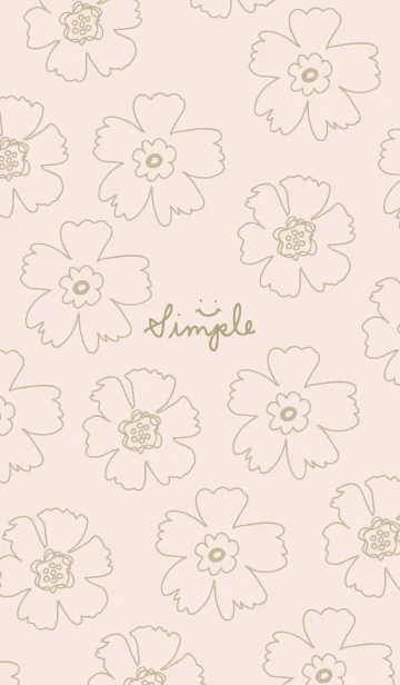 [LINE着せ替え] 線の花 ピンク2の画像1