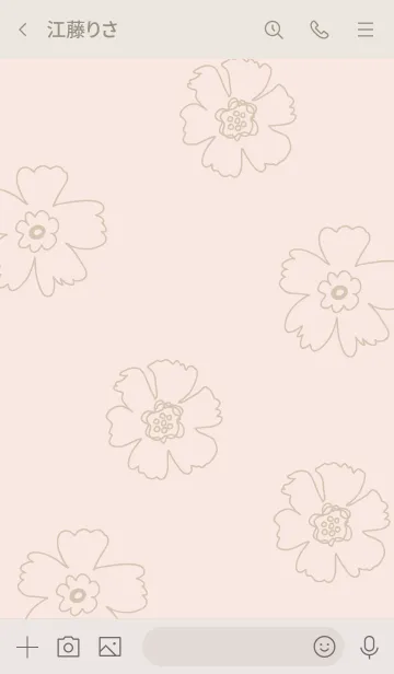 [LINE着せ替え] 線の花 ピンク2の画像3