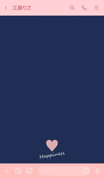 [LINE着せ替え] Small Heart *Navy+Pink 15*の画像3