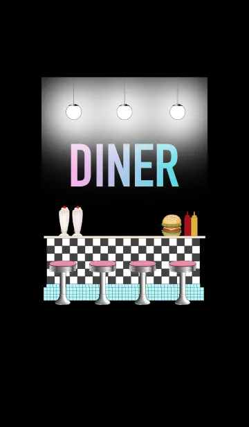 [LINE着せ替え] 50's Diner Blackの画像1