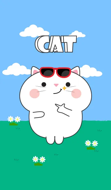 [LINE着せ替え] Be Cute White Cat Theme (JP)の画像1