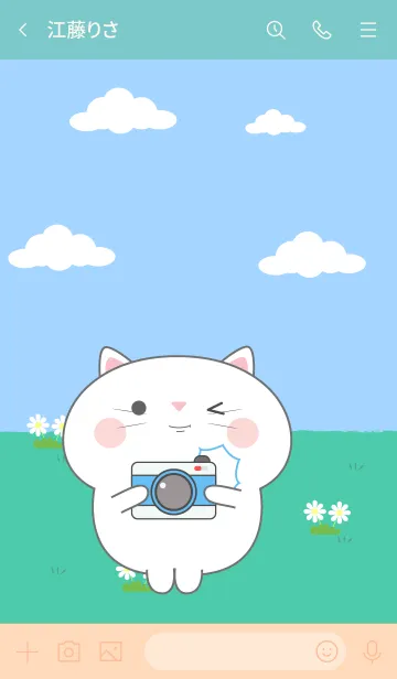 [LINE着せ替え] Be Cute White Cat Theme (JP)の画像3