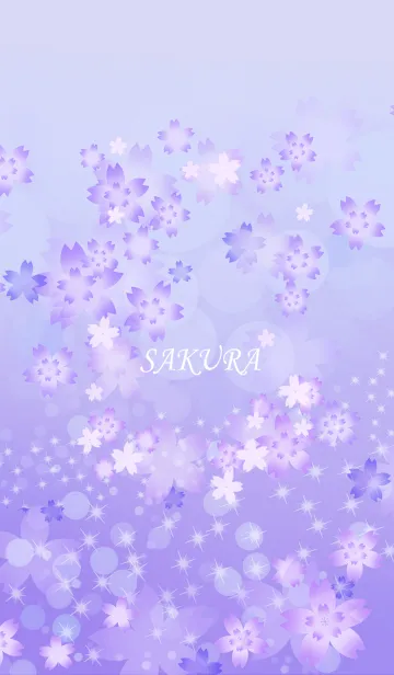 [LINE着せ替え] 爽やかにきらめくさくら・パープルの画像1