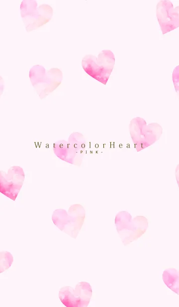 [LINE着せ替え] Watercolor Heart -PINK- 2の画像1
